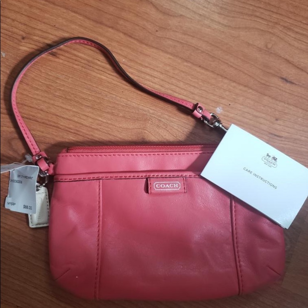 Coach wristlet coral